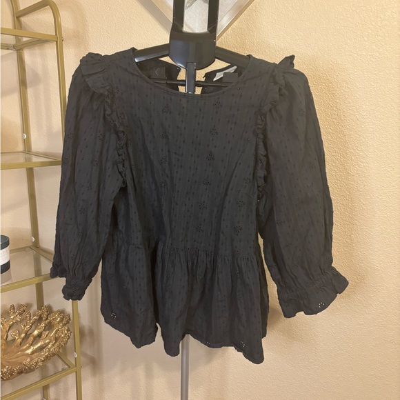 Universal Thread Tops - Universal Thread Cottagecore Peasant Blouse Black
